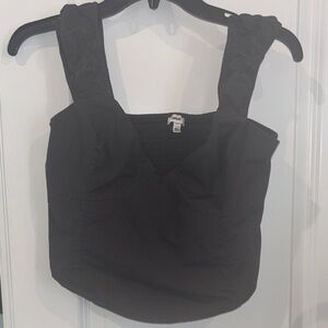 Aerie Black Ruched Tank Top